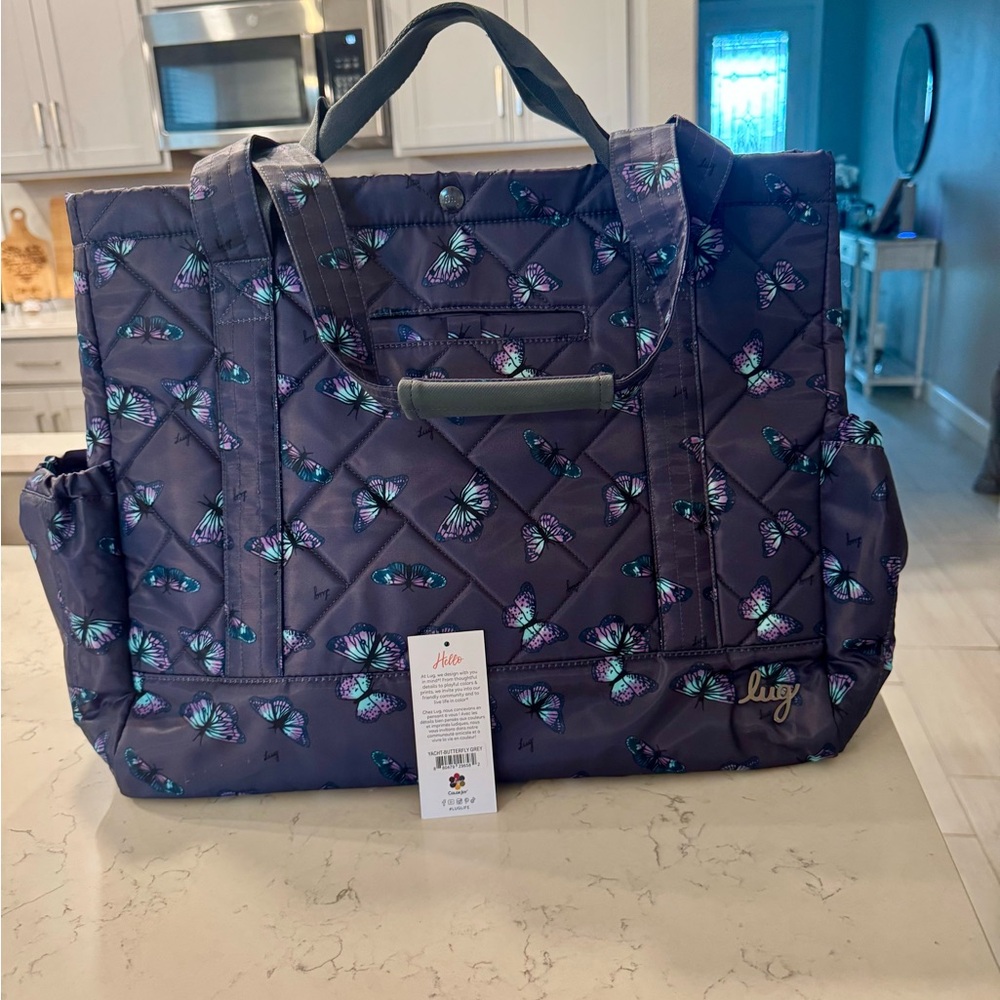 Lug Butterfly Print Tote Bag - Purple
